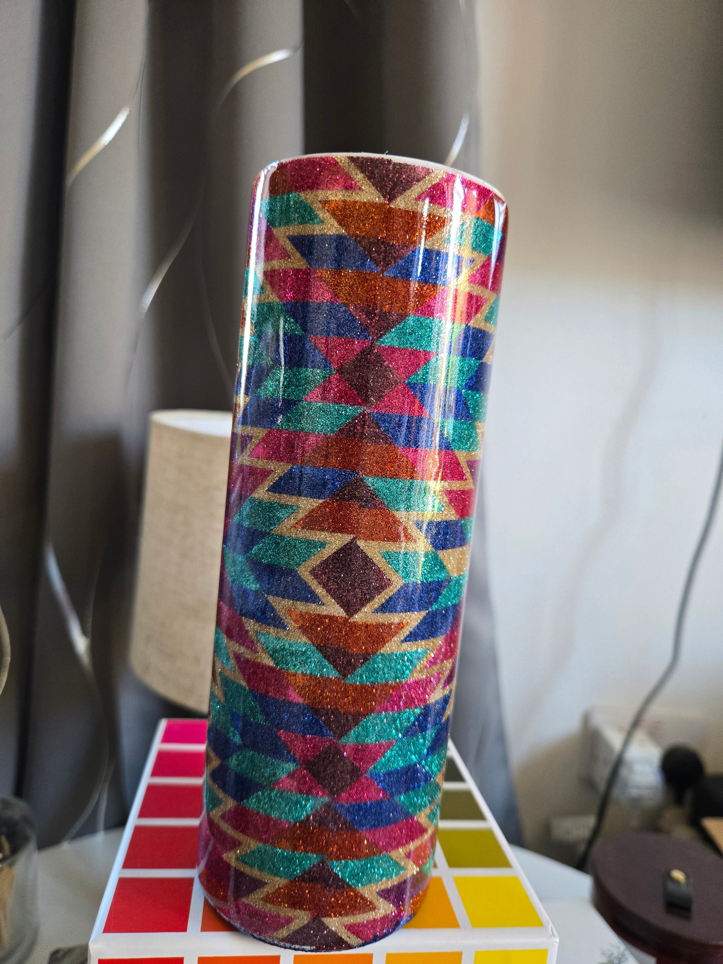 Ready to ship, southwestern template, beautiful micra glitters, 20oz