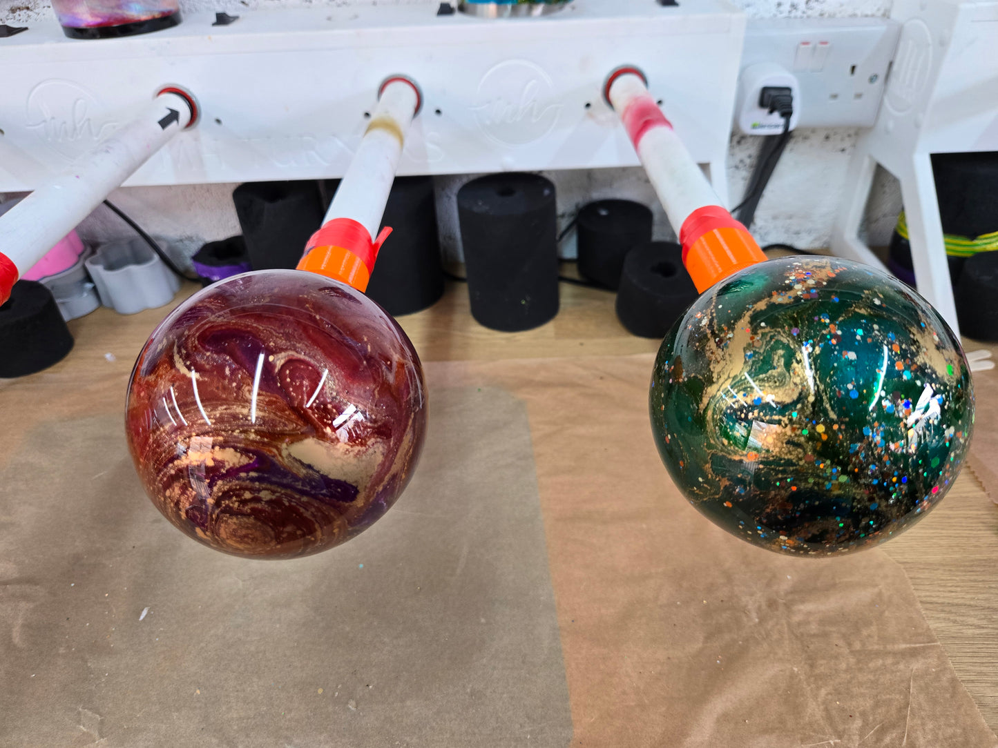 Christmas Baubles with glitter inside, 10 cm