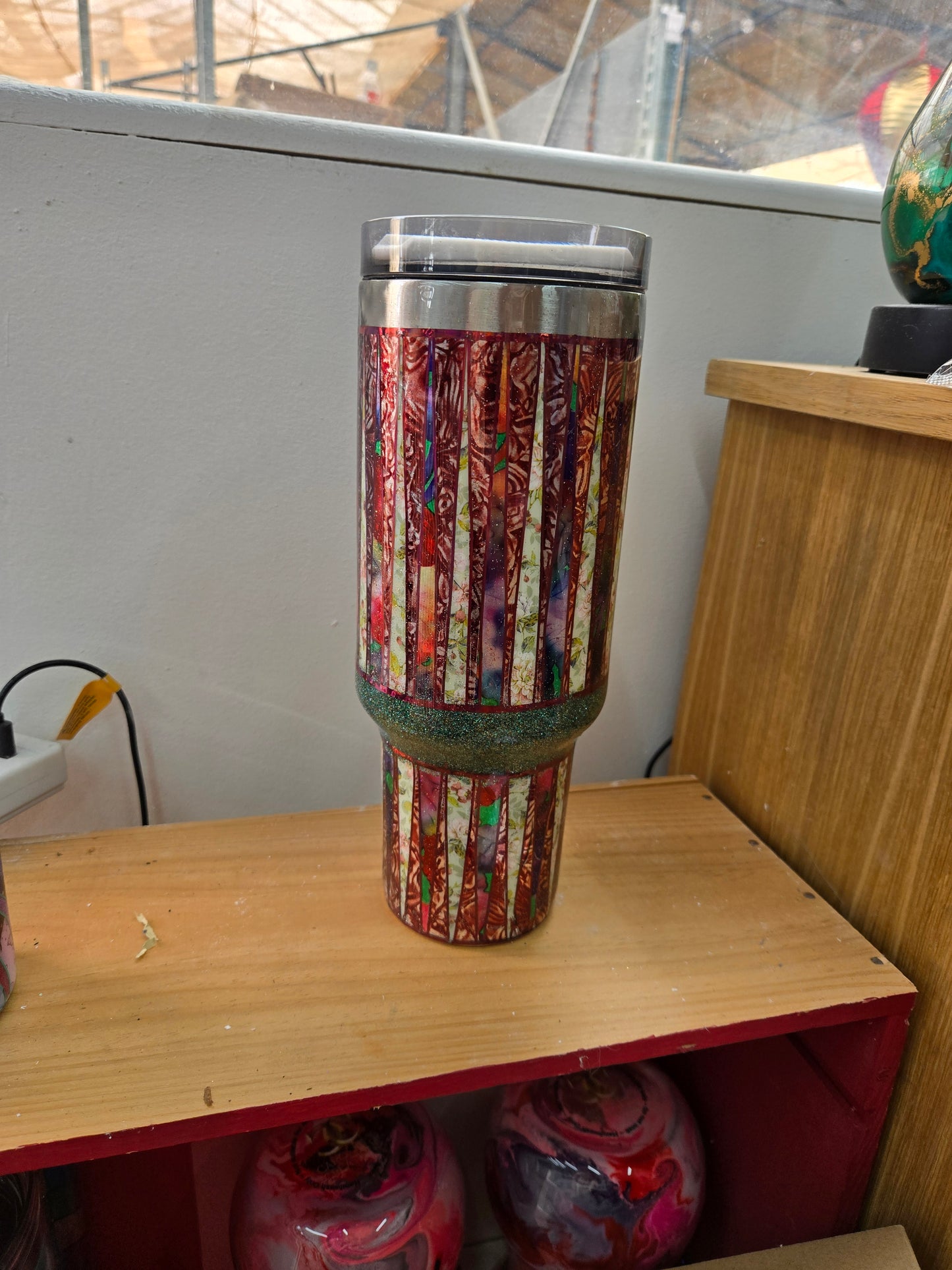 40oz with minbender template and glitter handle