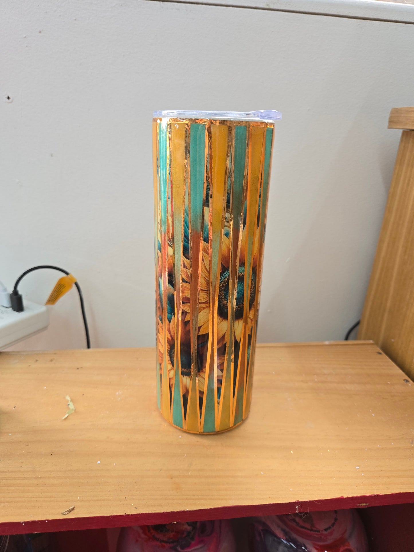 20oz with Minbender template, sunflower vinal