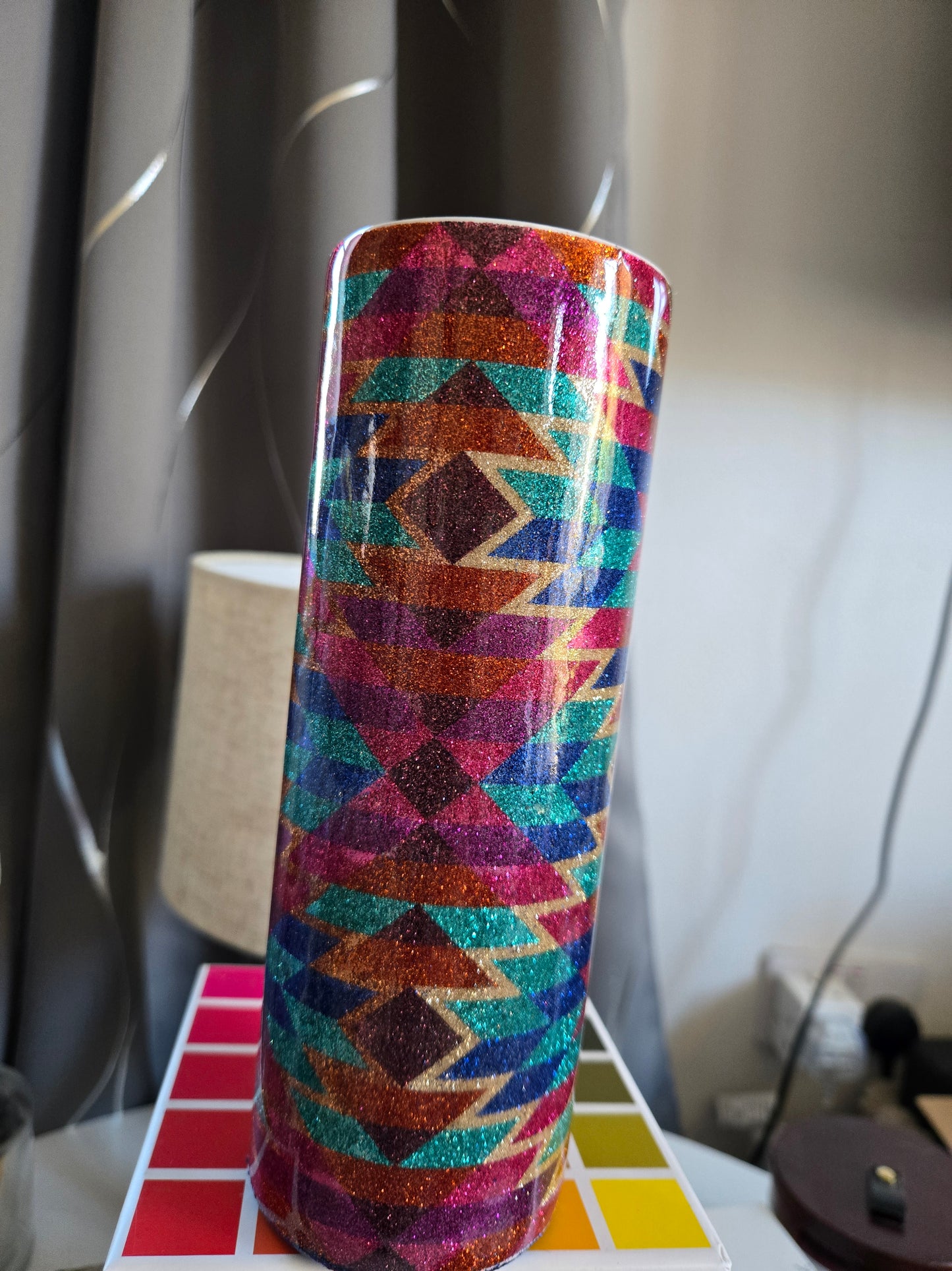 Ready to ship, southwestern template, beautiful micra glitters, 20oz