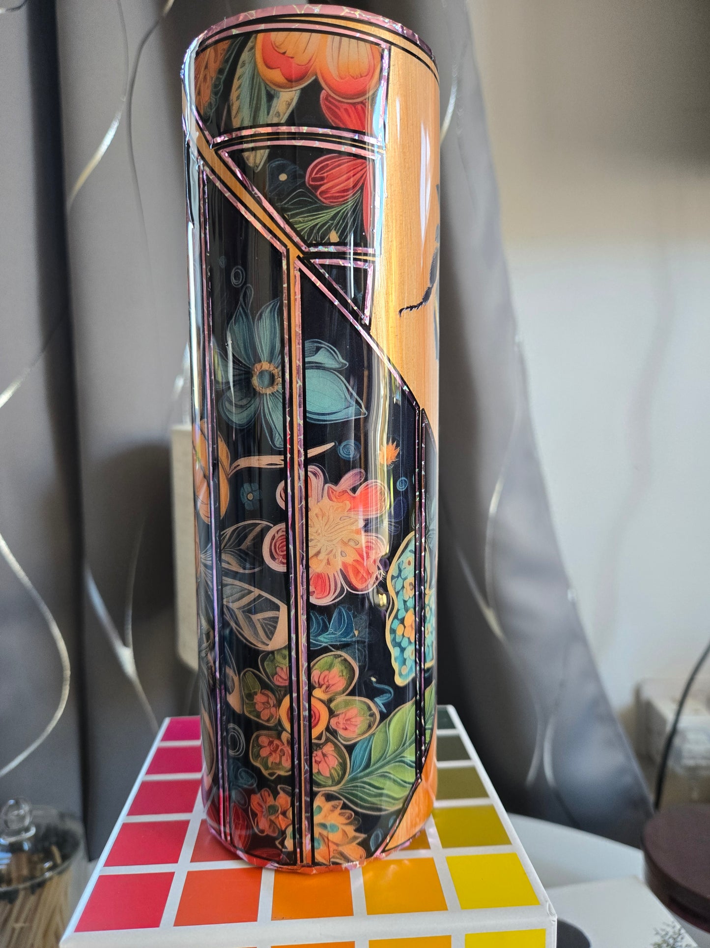 Ready to ship,  beautiful bee decals , multi media, wood grain, 30oz